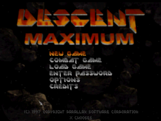 Descent Maximum title screen for Playstation